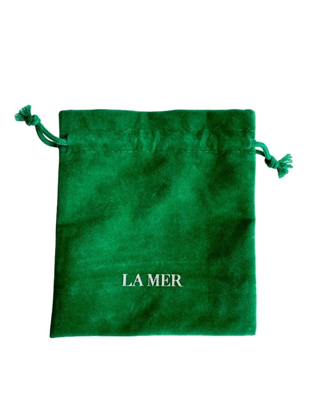 Authentic La Mer Green Drawstring Dust Bag Pouch Small Cosmetic Storage 5.5"x6"